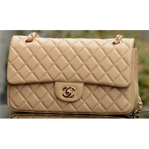 Chanel 2.55 Series Flap Bag Abrikoos Schapenleer A37586 Goud