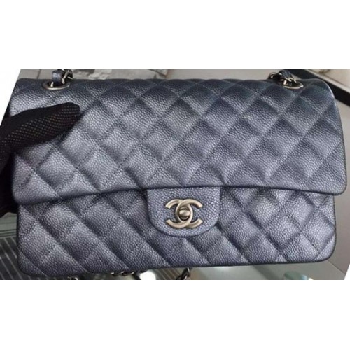Chanel 2.55 Series Flap Bag Zwart Cavier Leer A05480 Zilver