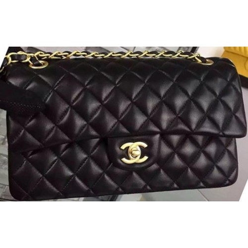 Chanel 2.55 Series Flap Bag Zwart Schapenleer A06375 Goud