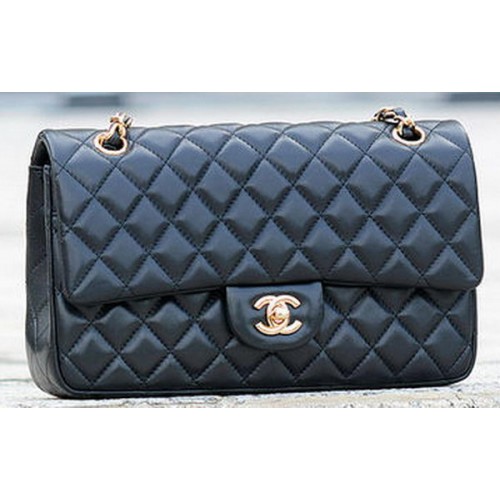 Chanel 2.55 Series Flap Bag Zwart Schapenleer A1112 Goud