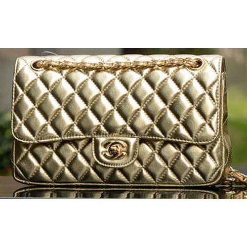 Chanel 2.55 Series Flap Bag Goud Schapenleer A1112 Goud