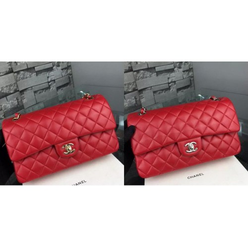 Chanel 2.55 Series Flap Bag Lamsleer A5024 Rood