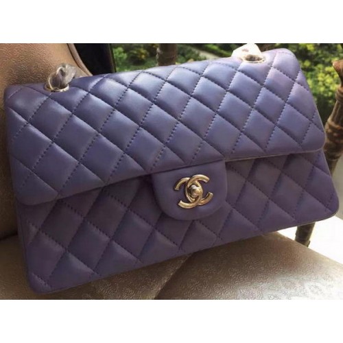 Chanel 2.55 Serie Flap Bag Lavendel Origineel Leer A01112 Zilver