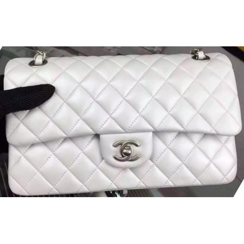 Chanel 2.55 Series Flap Bag OffWhite Schapenleer A06375 Zilver