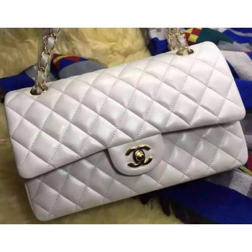 Chanel 2.55 Serie Flap Bag Origineel Schapenleer A09765 Gebroken Wit