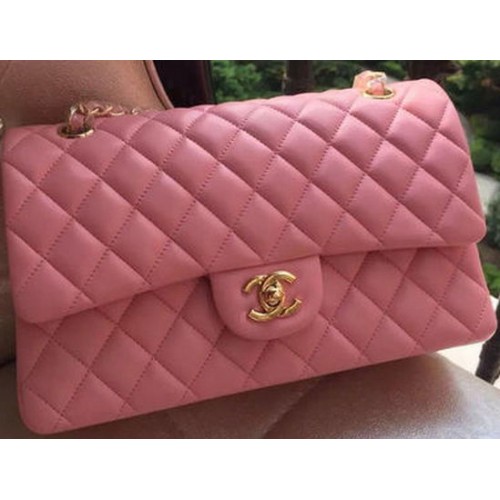 Chanel 2.55 Serie Flap Bag Roze Origineel Leer A01112 Goud