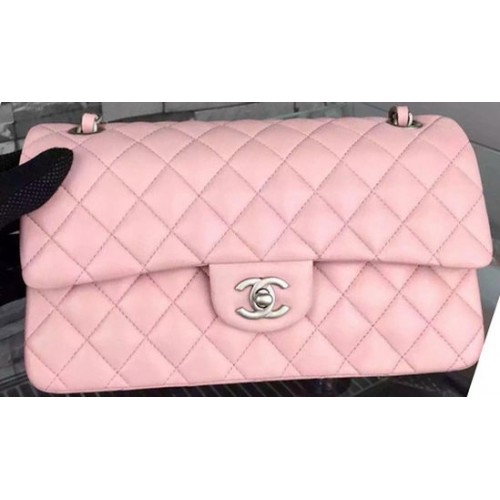 Chanel 2.55 Series Flap Bag Roze Schapenleer A06375 Zilver