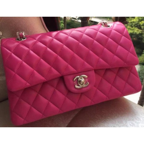 Chanel 2.55 Serie Flap Bag Rose Origineel Leer A01112 Zilver