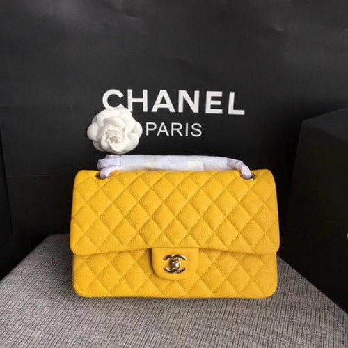 Chanel 2.55 Serie Flap Bags Origineel Hertenleer A1112 Geel