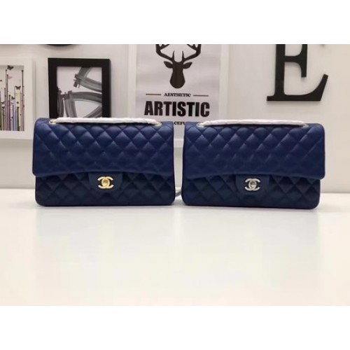 Chanel 2.55 Serie Flap Bags Originele Schapenvacht A1112 Blauw