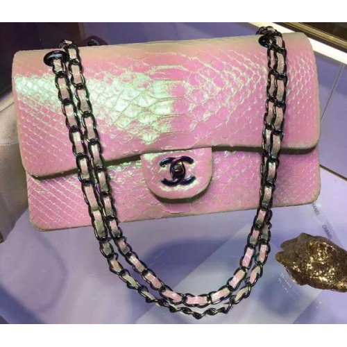 Chanel 2.55 Serie Flap Bags Origineel Slangenleer A1112 Roze