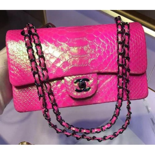 Chanel 2.55 Serie Flap Bags Origineel Slangenleer A1112 Rose