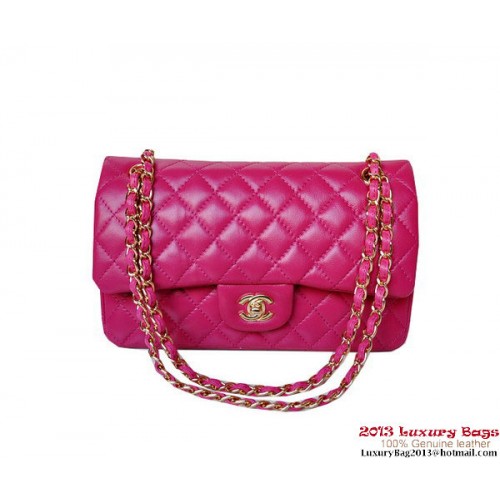 Chanel A01112 Klassieke Flap Bag Pruim Schapenvacht Goud