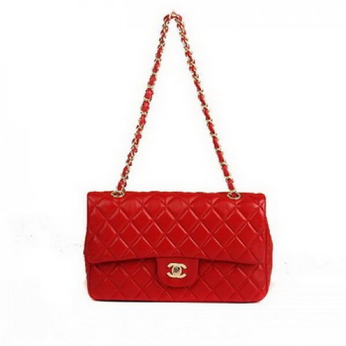 Chanel 2.55 Series Flap Bag A01112 Rood Leer Gouden Hardware