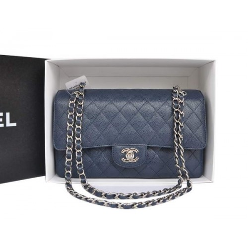 Chanel A1112 2.55 Serie Flap Bag Origineel Cannage Leer Blauw