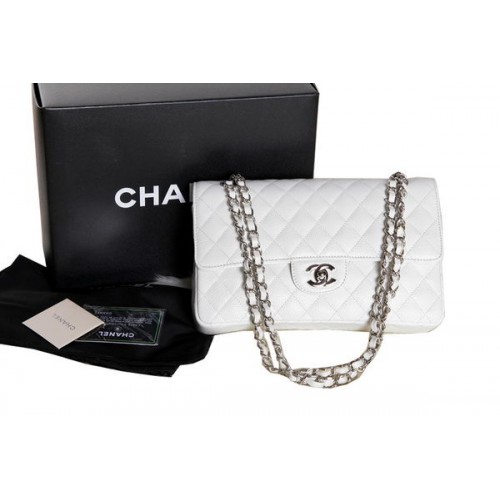 Chanel A1112 2.55 Serie Flap Bag Origineel Kaviaar Leer Wit
