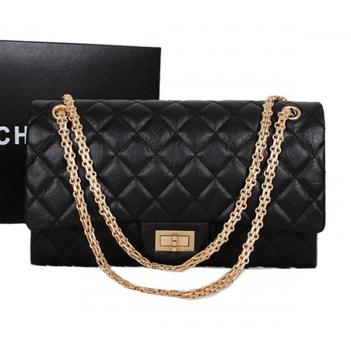 Chanel A30227 Zwart Schapenleer Jumbo Flap Bags Goud