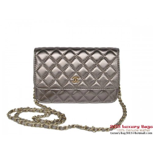Chanel A33814 Zilver Schapenleer Flap Bag Goud