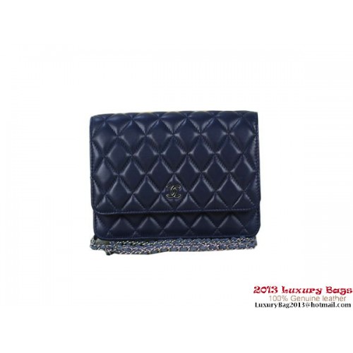 Chanel A33814 Originele Leren Mini Flap Bag Donkerblauw