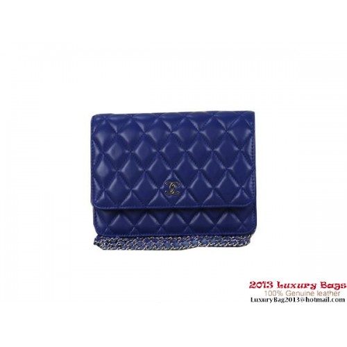 Chanel A33814 Originele Leren Mini Flap Bag Koningsblauw