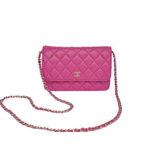 Nieuwe kleur Chanel A33814 Rosy Schapenvacht Leren Flap Bag Goud