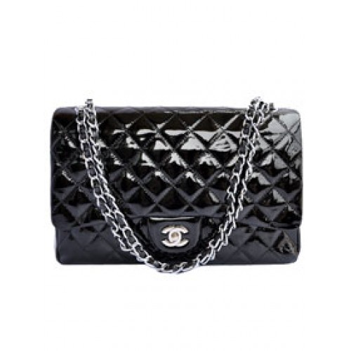 Goedkope Chanel Jumbo 2.55 Series Flap Bag A47600 Zwart Zilver
