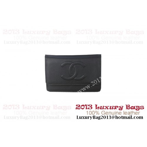 Chanel A48654 zwarte originele mini-kleptas van korrelig leer