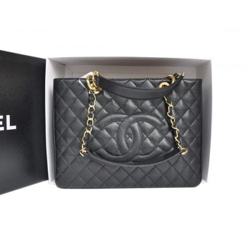 Chanel A50995 Originele Caviar Leren Schoudertas Zwart