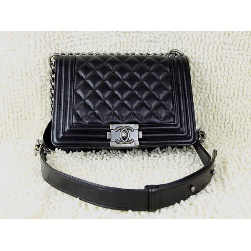 Hot Style Chanel A67025 Le Boy Flap schoudertas in zwart schapenleer