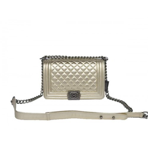 Mode Chanel A67086 Licht Goud Le Boy Flap Schoudertas Zilver