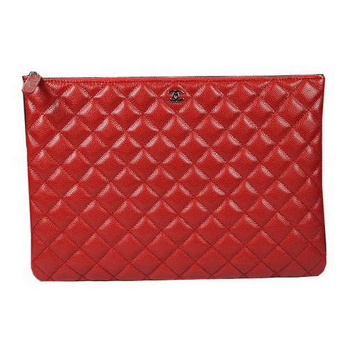 Chanel A69254 A69253 Clutch tas origineel Cannage patroon leer rood