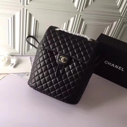 Chanel Rugzak Origineel Schapenleer 91122 Zwart