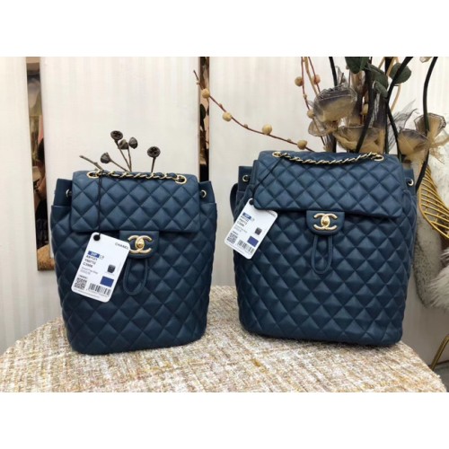 Chanel Rugzak Schapenvacht Origineel Leer 83431 blauw
