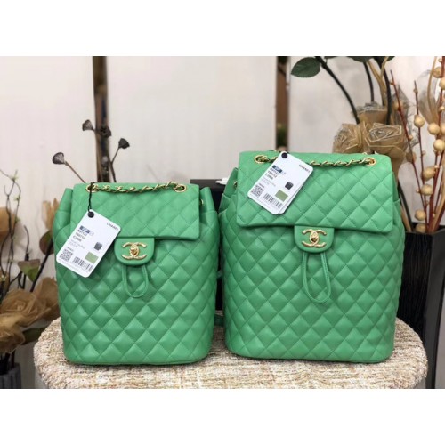 Chanel Rugzak Schapenvacht Origineel Leer 83431 groen