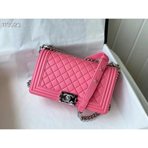 Chanel Boy Flap Original Caviar lederen schoudertas A67086 roze