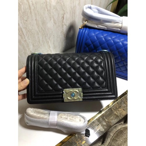 Chanel Boy Flap originele kaviaar lederen schoudertas zwarte A67086