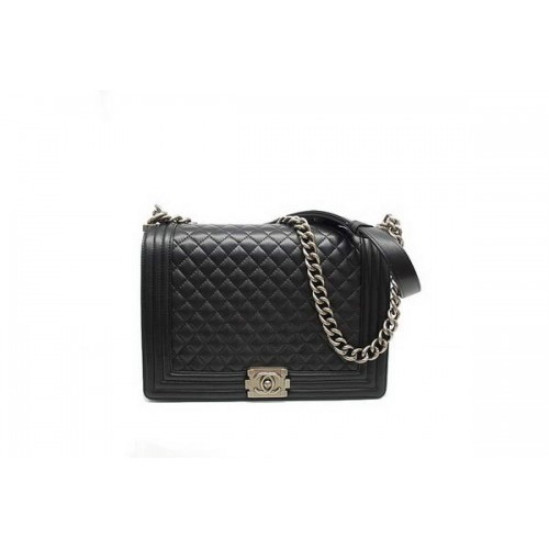 Chanel Boy Flap Schoudertas A30171 Zwart Schapenleer