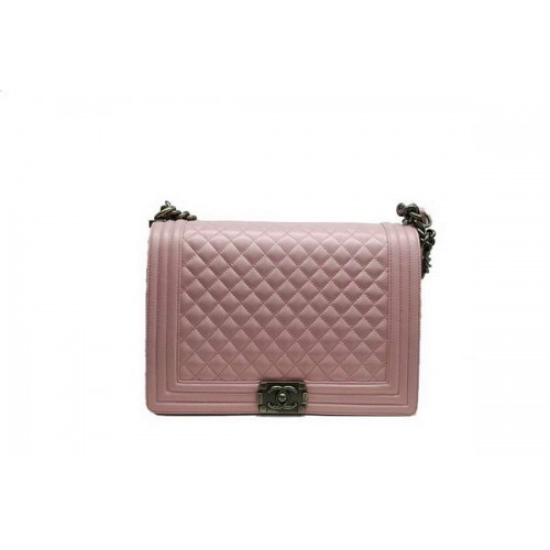 Chanel Boy Flap Schoudertas A30171 Roze Schapenleer