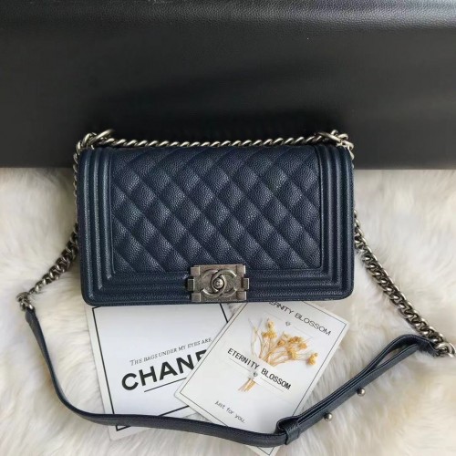 Chanel Boy Flap Schoudertas Origineel Kalfsleer A67086 RoyalBlue