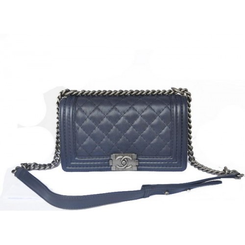 Chanel Boy Flap Schoudertas Origineel Kalfsleer A67086 RoyalBlue