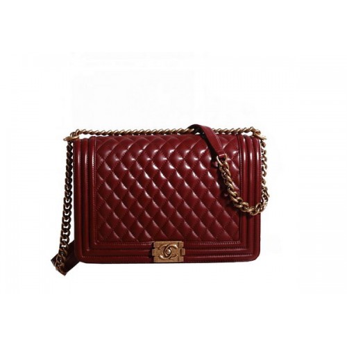 Chanel Boy Flap schoudertas in bordeaux origineel leer goud
