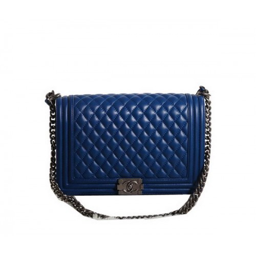 Chanel Boy Flap schoudertas in origineel leer A67087 blauw