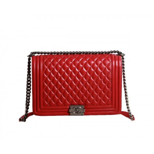 Chanel Boy Flap schoudertas in origineel leer A67087 rood