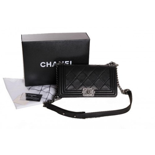Chanel Boy Flap schoudertas in origineel schapenleer A30201 zwart
