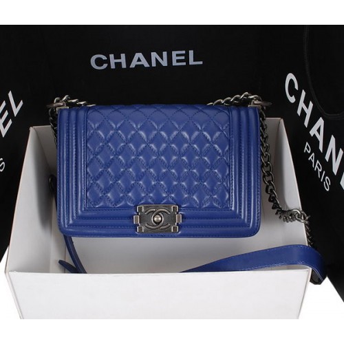 Chanel Boy Flap Schoudertas in Schapenleer A67086 Blauw