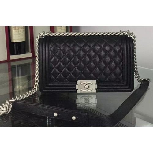 Chanel Boy Flap Schoudertassen Hertenleer A67086 Zwart