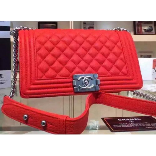 Chanel Boy Flap Schoudertassen Hertenleer A67086 Rood