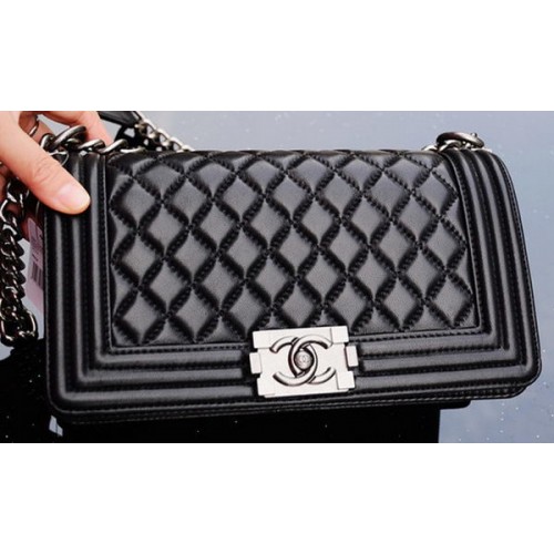 Chanel Boy Flap Schoudertassen Schapenleer A67086 Zwart
