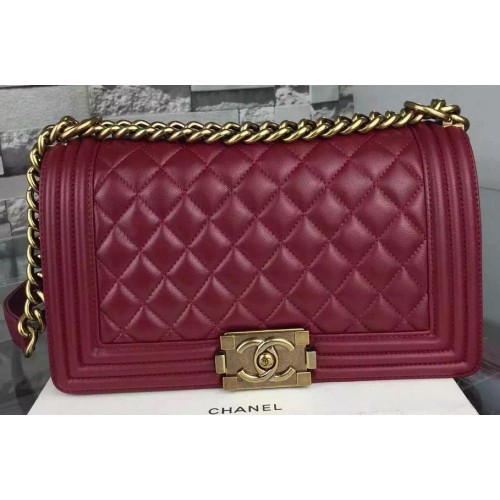 Chanel Boy Flap Schoudertassen Schapenleer A67086 Bourgondië