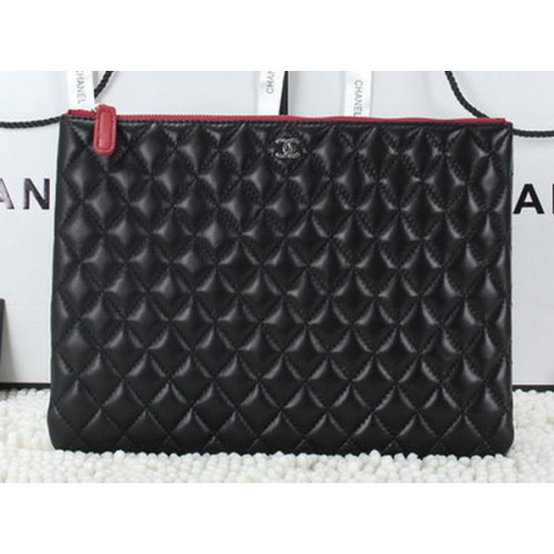 Chanel CA6952 Clutch Schapenleer Zwart